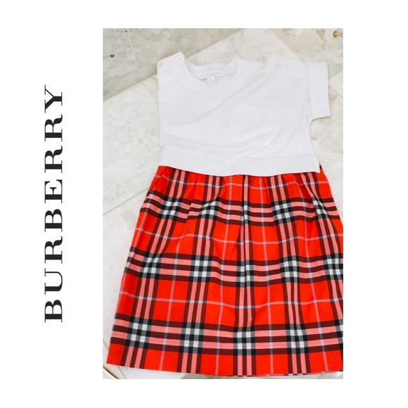 Burberry Other - BURBERRY Nova Check Dress {6Y} Orange Red White T-Shirt Casual